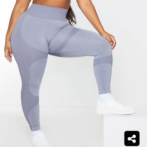 Plus Charcoal Seamless 2 Tone Contour Leggings